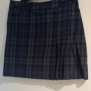 Tommy Hilfiger Navy and Green Plaid Skirt
